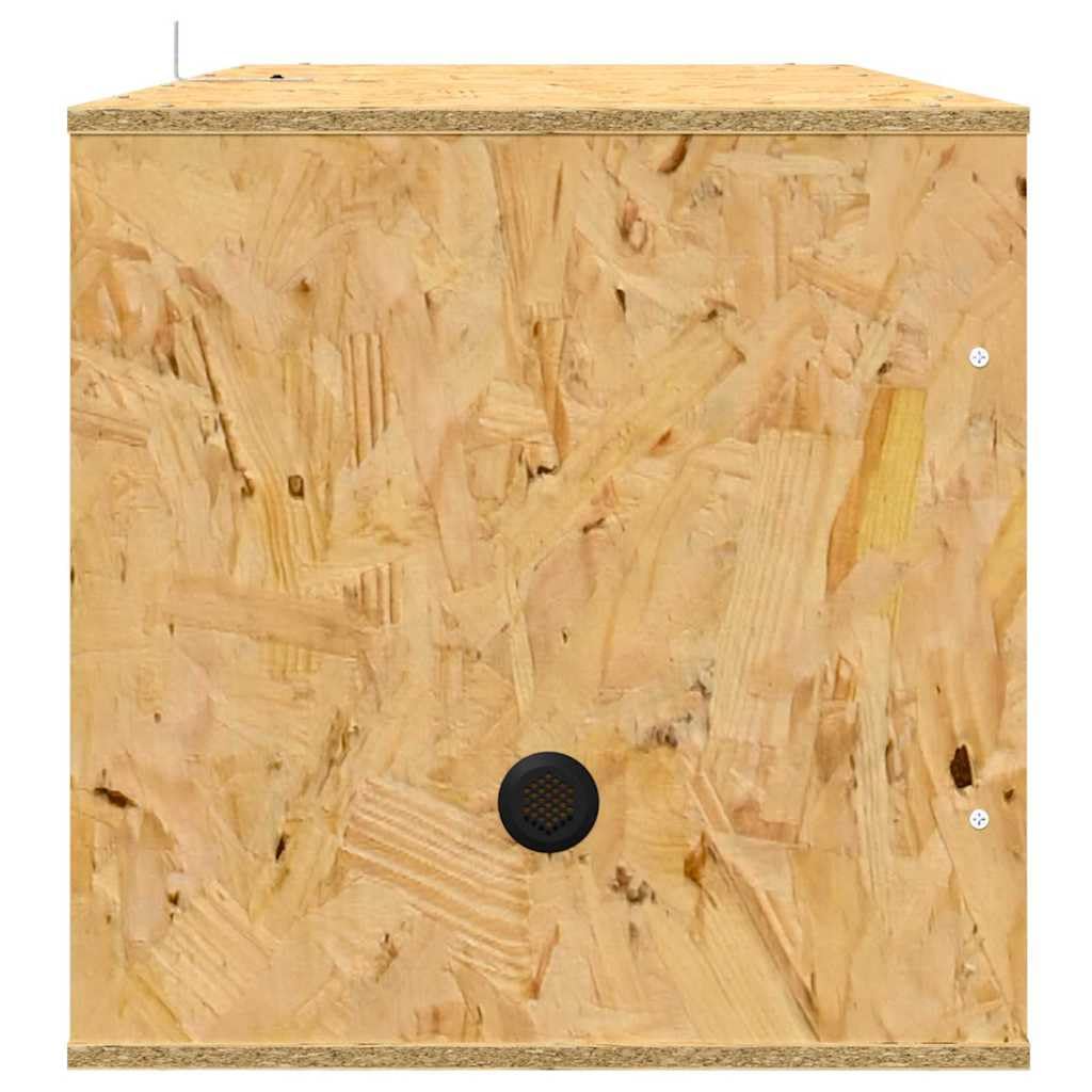 Terrarium Braun 100 x 40 x 40 cm OSB Holz mit gehärtetem Glas für Reptilien und Nagetiere, vielseitiges Indoor Habitat mit Thermometer, langlebiges Gehege, ideal für Wüsten und Regenwald