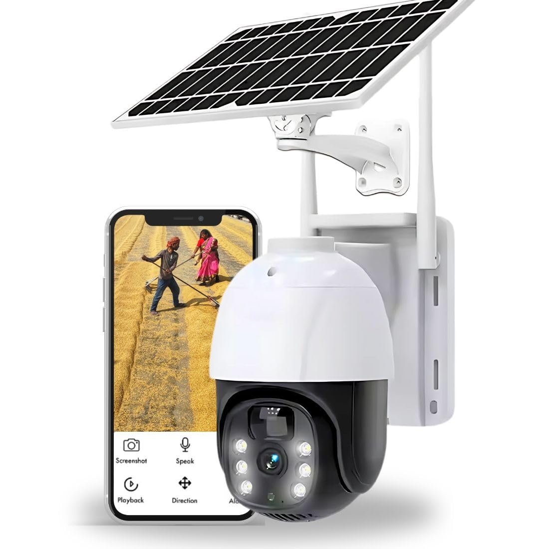 OneXsale 5MP 4G Solar Powered PTZ CCTV Camera | SIM Card Connectivity | 350° Pan & 90° Tilt | PIR Motion Detection | Two-Way Audio | IP66 Weatherproof | 15,500mAh Battery | Eseecloud App-image-3