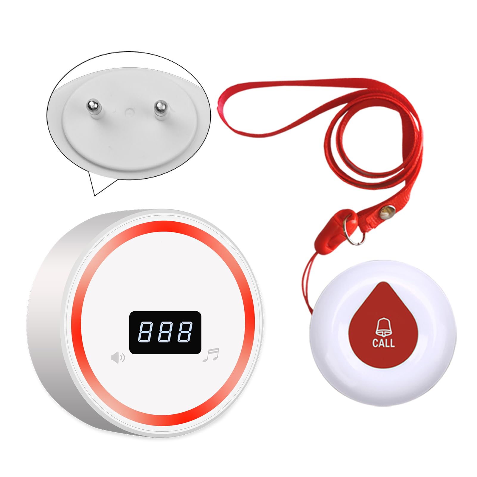 Botón de Emergencia para Personas Mayores, inalámbrico, Pulsera de Llamada de Emergencia, Pulsera de Emergencia para Personas Mayores con , botón de Emergencia para,3DB+O1R