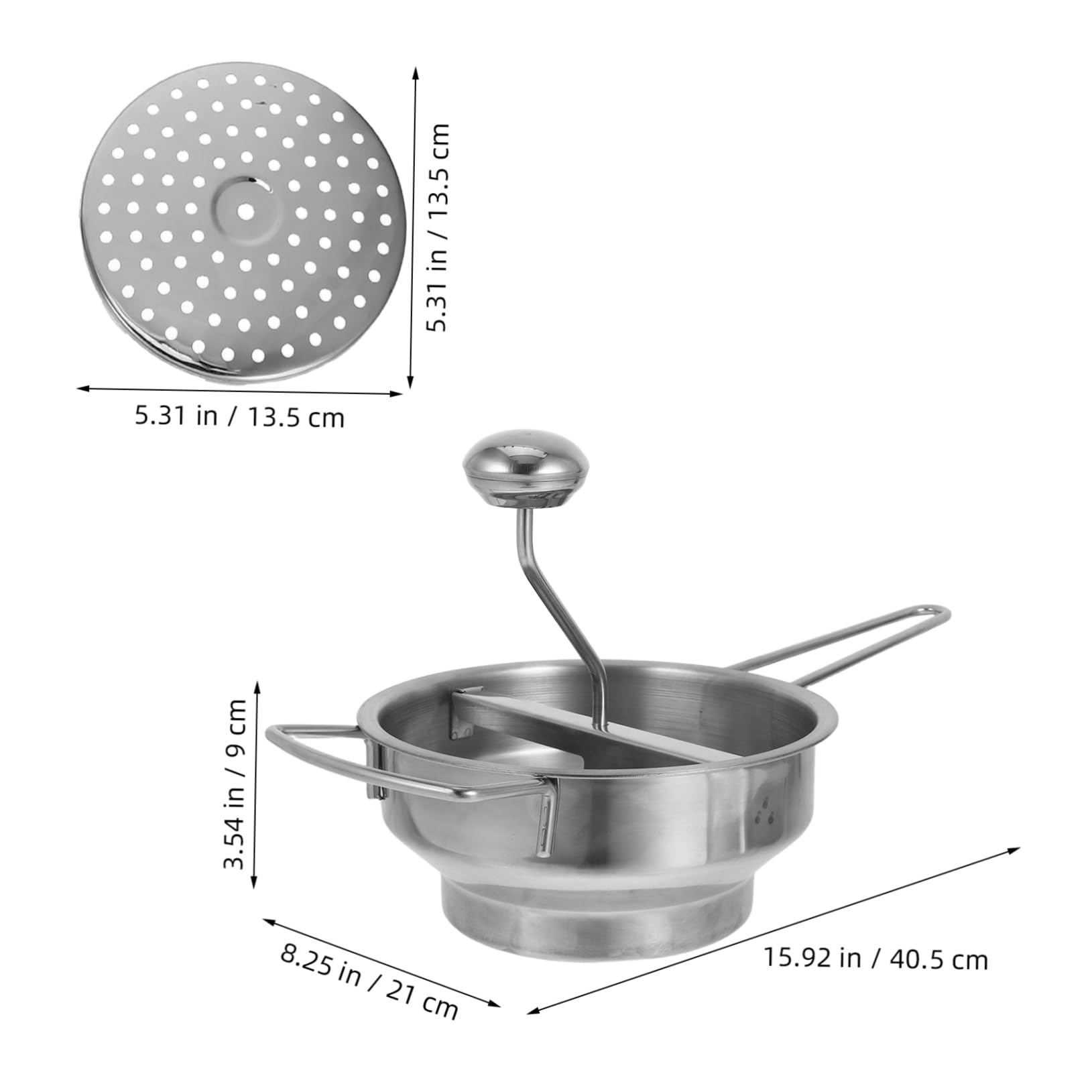 Unomor Stainless Steel Potato Masher Wood Handle Mashing Potato Tool for Easy Cooking