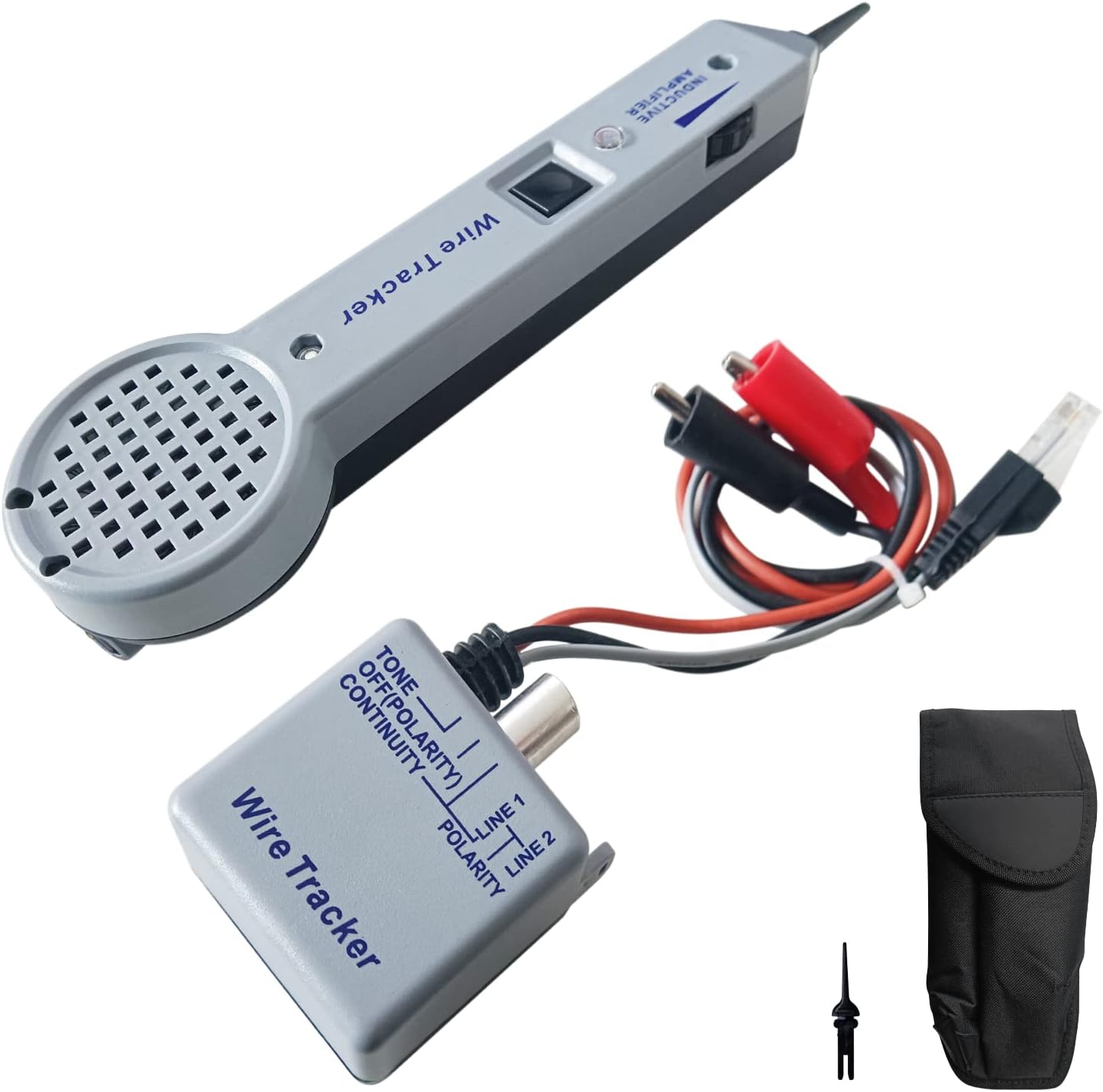 Tone Generator Kit, Wire Tracer Circuit Tester, 200EP Cable Tester, Tone Tracing Probe Kit, Line Finder Toner with Inductive Amplifier for Network Cables Collation