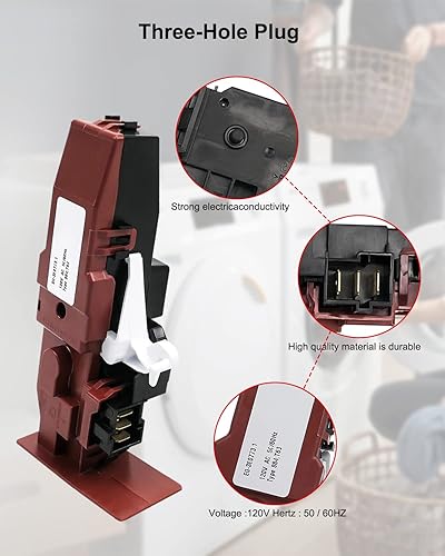 Miniatura 2 de DC64-02032A - Pestillo de cerradura de puerta de lavadora para Samsung Ken-More Lavadora Reemplazo 2002546, AP4567166, PS4211604, EAP4211604,