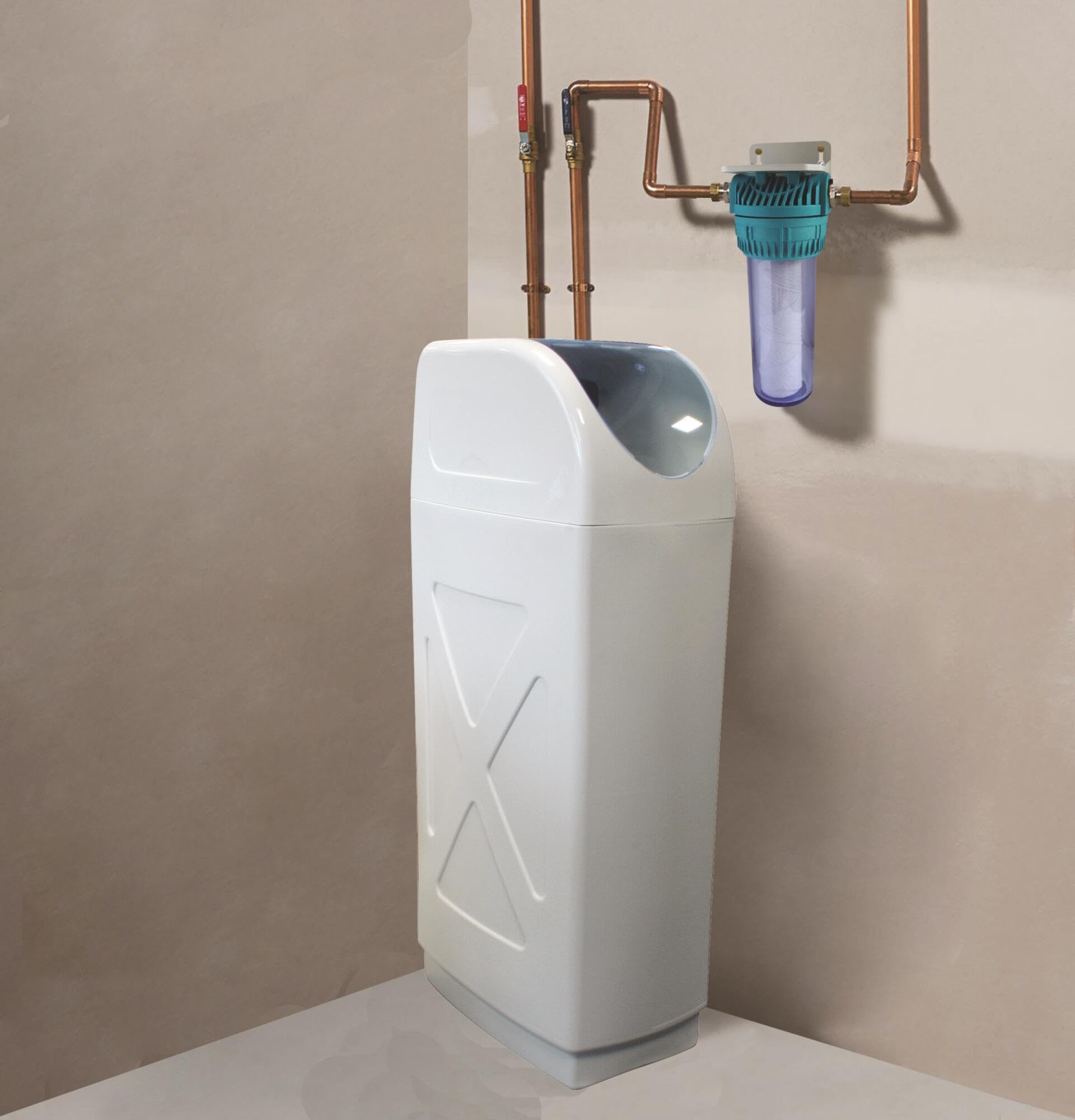 AQUAWATER - 104724 - ablandador de agua para uso doméstico - aguamarina excelencia - 20 litros (para 1 a 5 personas)
