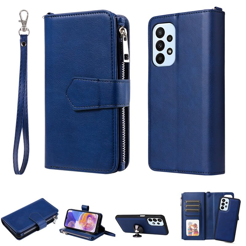 Housse de luxe en cuir bleu pour Samsung S21 clapet magnétique haut de gamme antichoc
