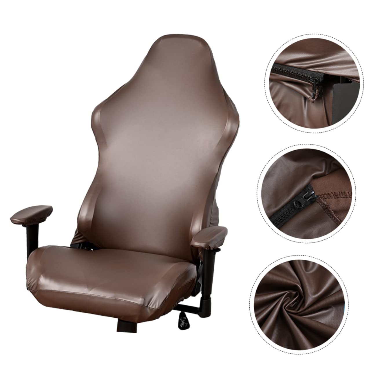 VICASKY Gaming Stuhl Bezug 1 Satz aus Pu und Polyester in Kaffee