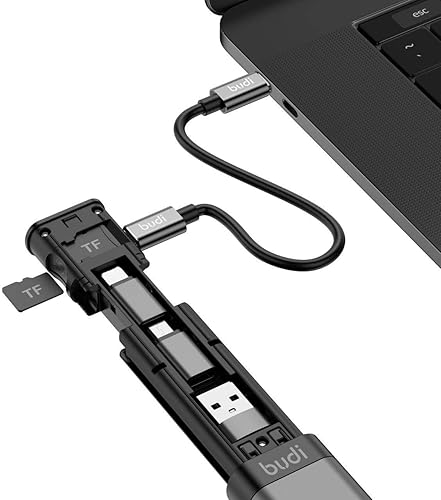 Miniatura 3 de fonefunshop Budi - Cable de carga y sincronización de datos 9 en 1, color negro