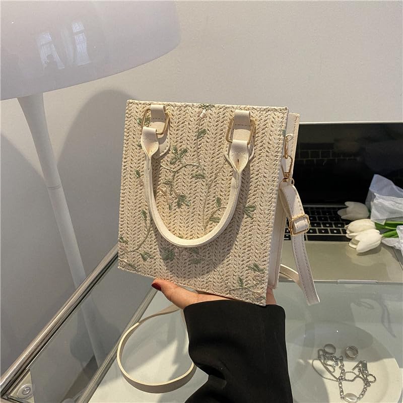 Khaki Weave Bag 1 Piece, Cute Woven Handheld Bag, Stylish for Market Trips Cafe Runs, Durable and Chic2