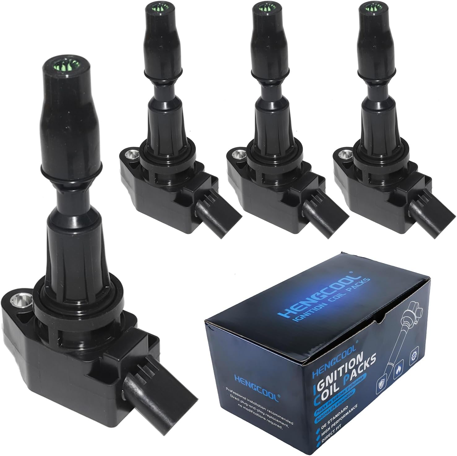 UF764 Ignition Coil Packs Set of 4 Compatible with Hyundai & Kia L4 2.0L 2.4L 2015 2016-2019 Sonata Santa Fe Sport Tucson Optima Sportage Sorento Stinger Replace 27300-2GGA0 GN10730