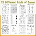 Dvbonike 24Pcs Halloween Coloring Book Mini Game Color-in Pages Activity Book Set with Maze Crossword Puzzle Games Theme Party Favors Holiday Event Gift School Classroom Recreation Supplies for Kids