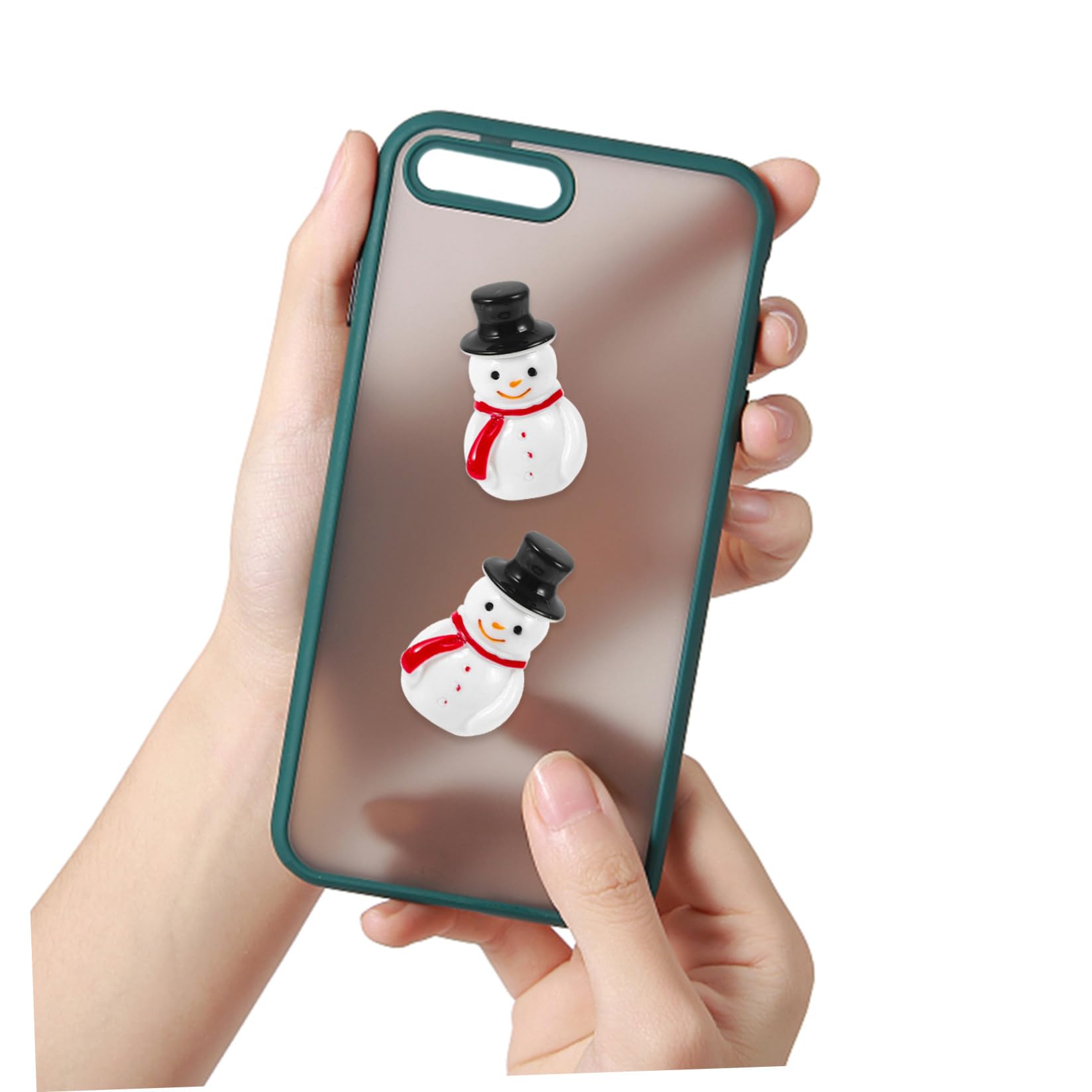Miniatur Schneemann Figuren mit Schwarzem Hut aus Kunstharz 20 Stück Stabile und Leichte und Selbstgemacht Bastelzubehör Weihnachtsdeko für Desktop