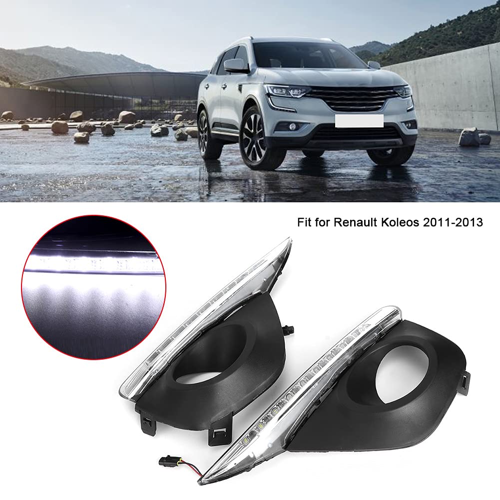 Luci di marcia diurna a LED DRL per auto, coppia di luci di marcia diurna a LED DRL adatte per Koleos 2011-2013 + led koleos