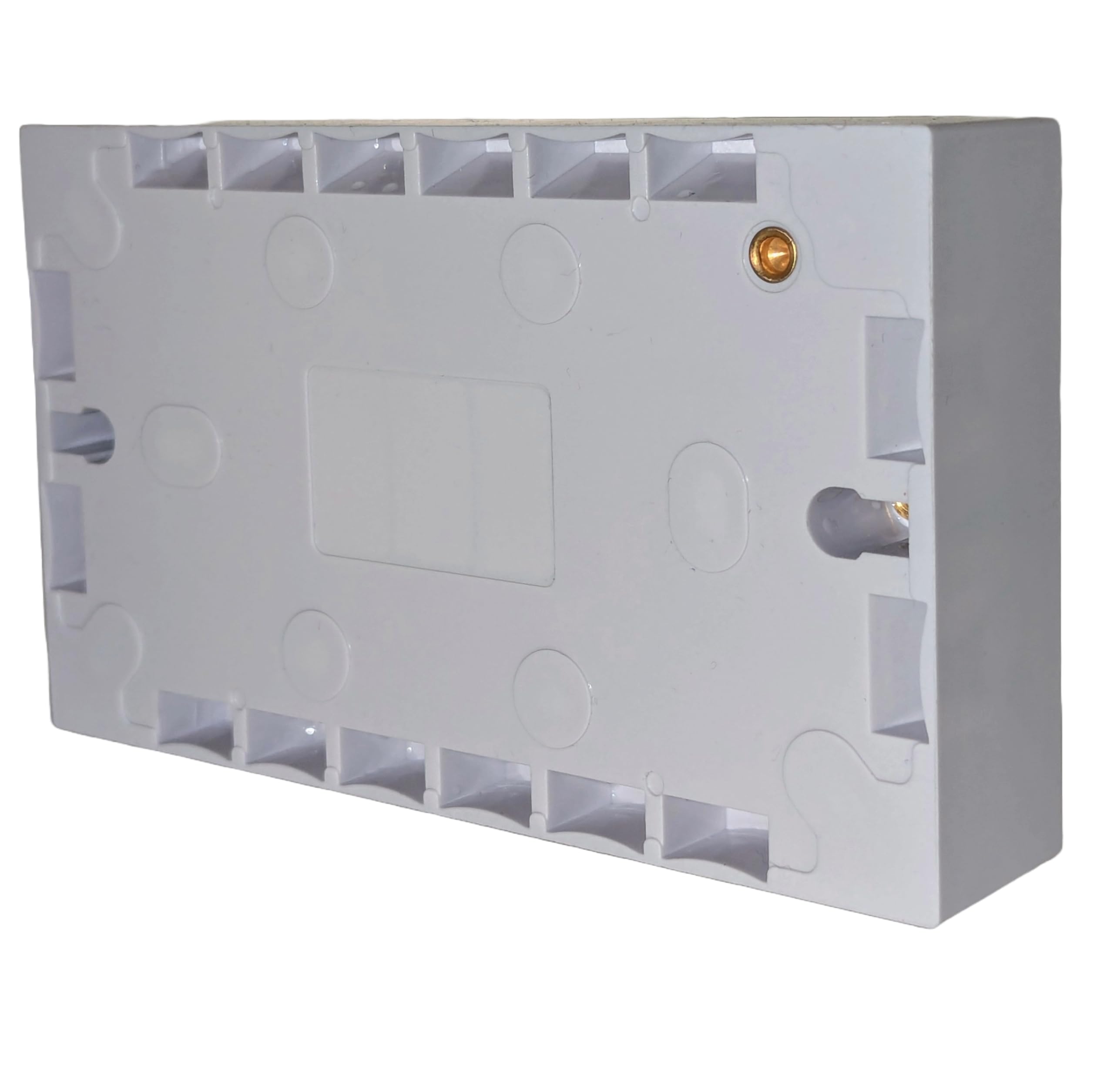 2 Gang 25 Mm Deep PVCu Moulded Surface Pattress Back Box Round Corners White - Centaur
