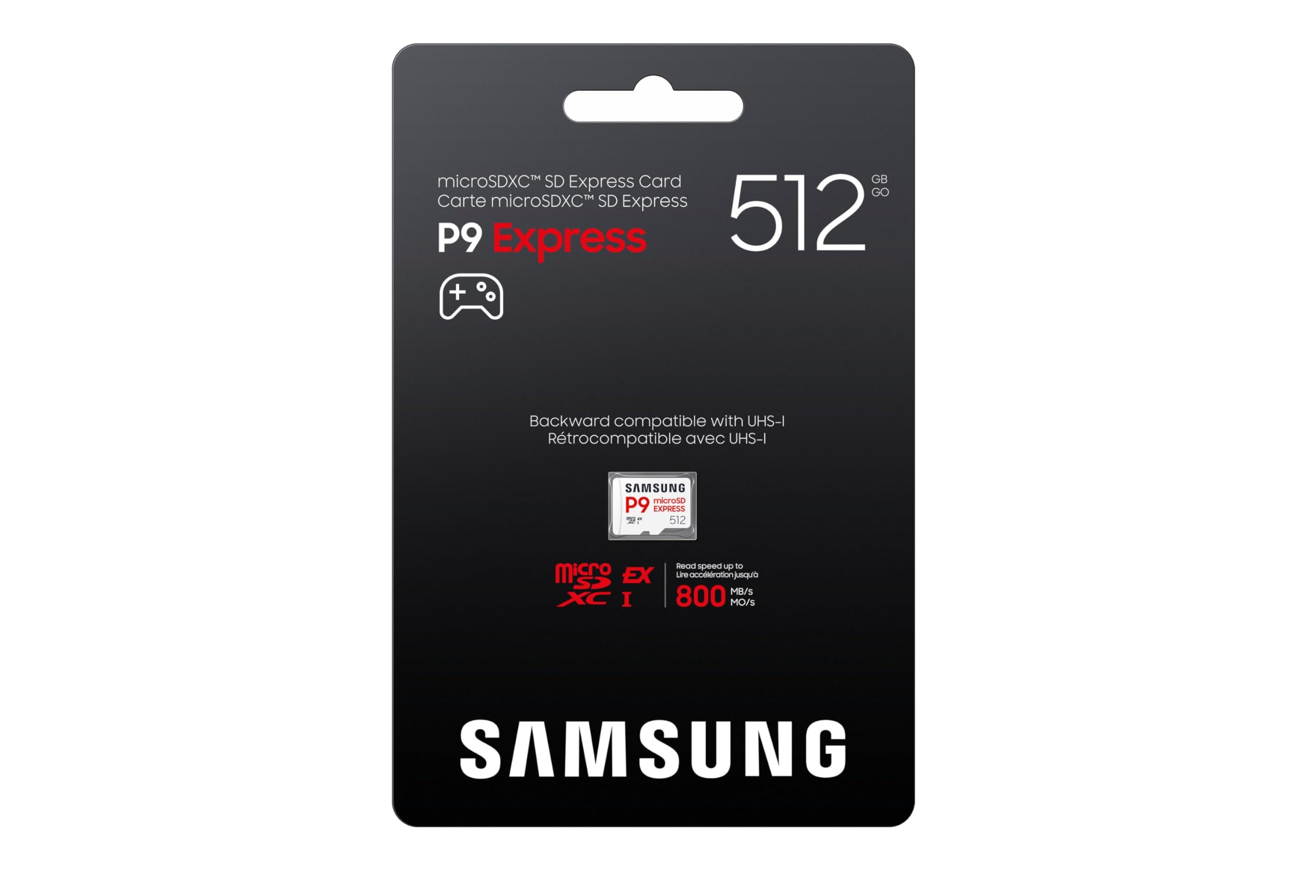 Samsung P9 Express microSD-Express 512 Go, Carte mémoire pour Console de Jeux, Vitesses de Lecture/écriture jusqu'à 800 Mo/s, pour vidéo 4K UHD et appareils Photo, MB-MK256T/WW