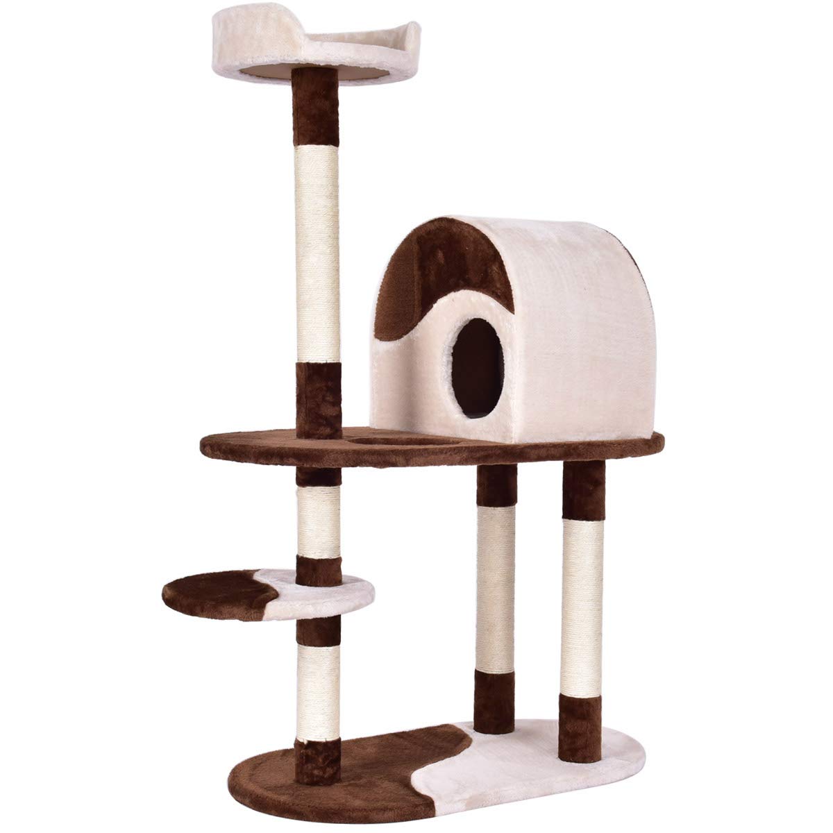Tangkula Cat Tree, Cat Tree House Pet Furniture, Activity Cat Tower with Perches Scratching Posts, Kitten Activity Condo-48 inches