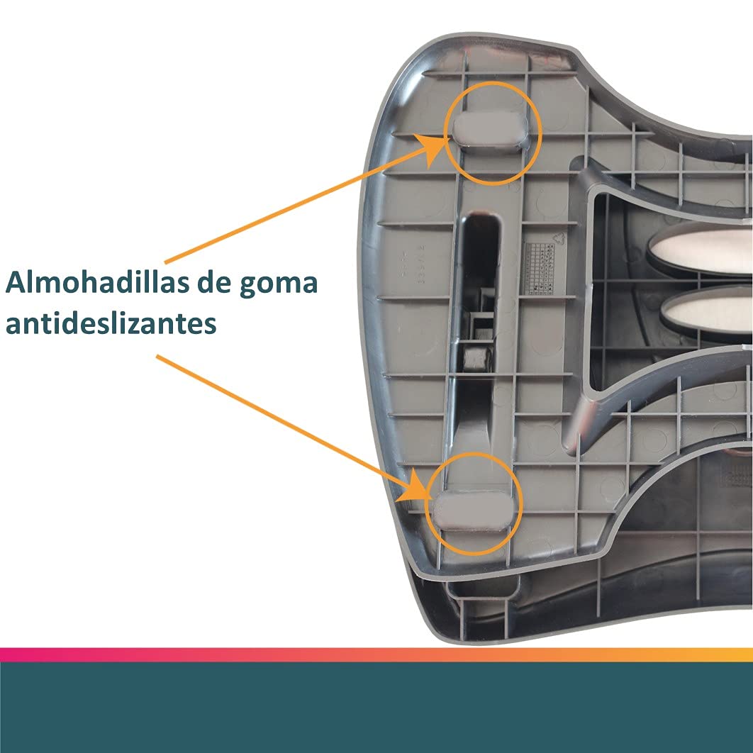 Unilux Nymphea Poggiapiedi Ufficio Ergonomico Altezza Regolabile Antiscivolo Colore Grigio, 400160992