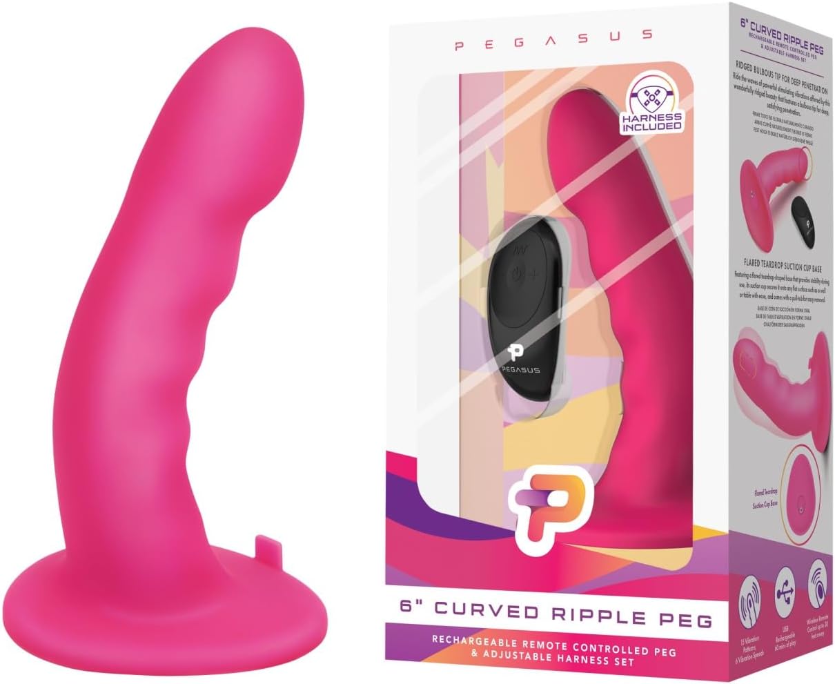 75940: Pegasus 6" Remote Controlled Curved Ripple Peg Harness Pink