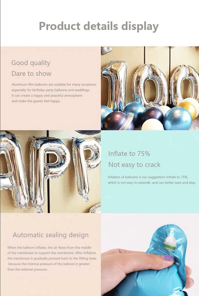 Vista 5 de Globos de helio de 40 pulgadas con degradado de arco iris, colorido, tamaño grande, globos de helio, fiesta de cumpleaños, decoración