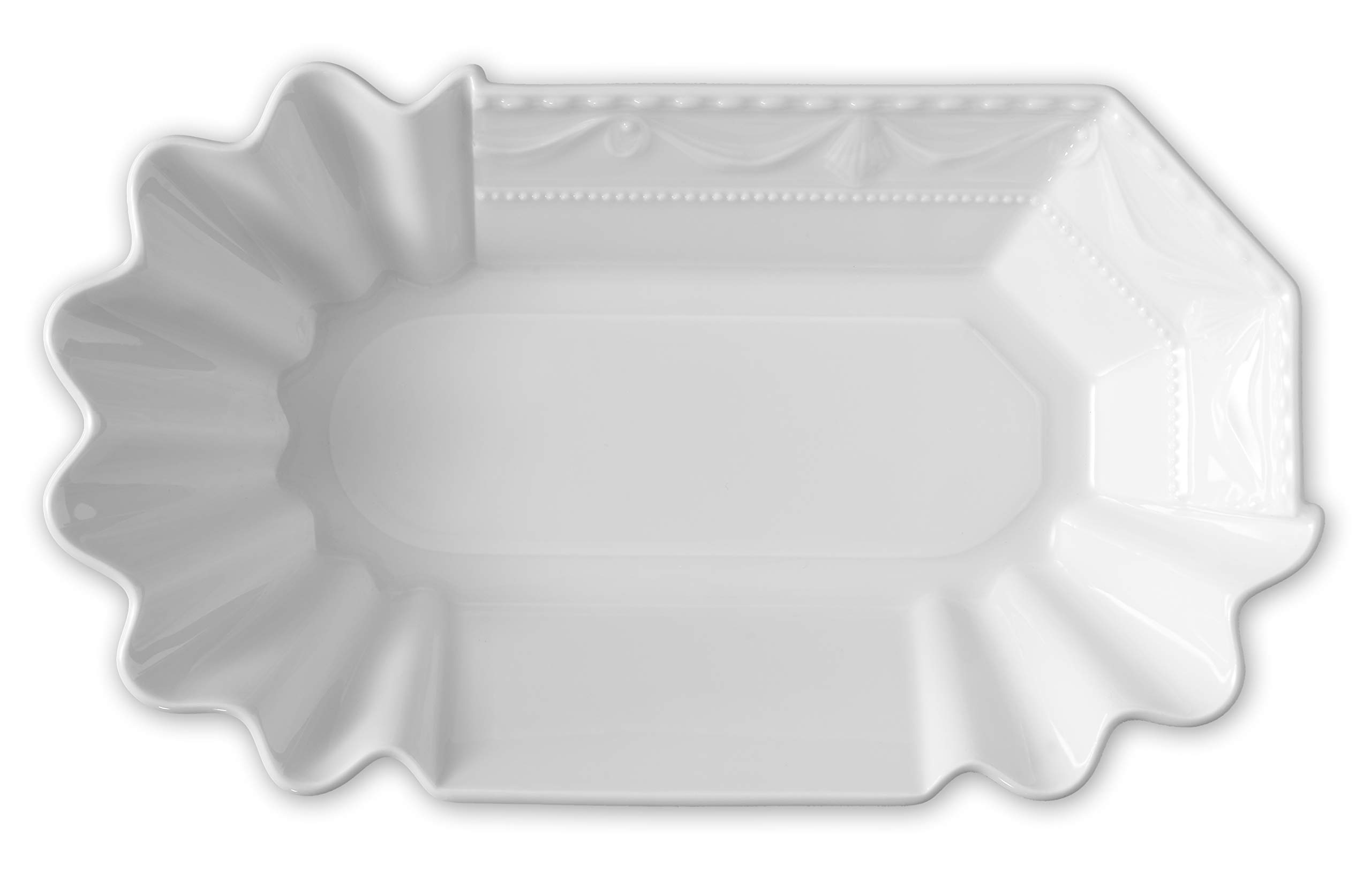 KPM Berlin KURLAND Currywurstschale Weiß 19x11cm - Handgefertigte Porzellan-Servierschale mit KURLAND-Relief von 1790