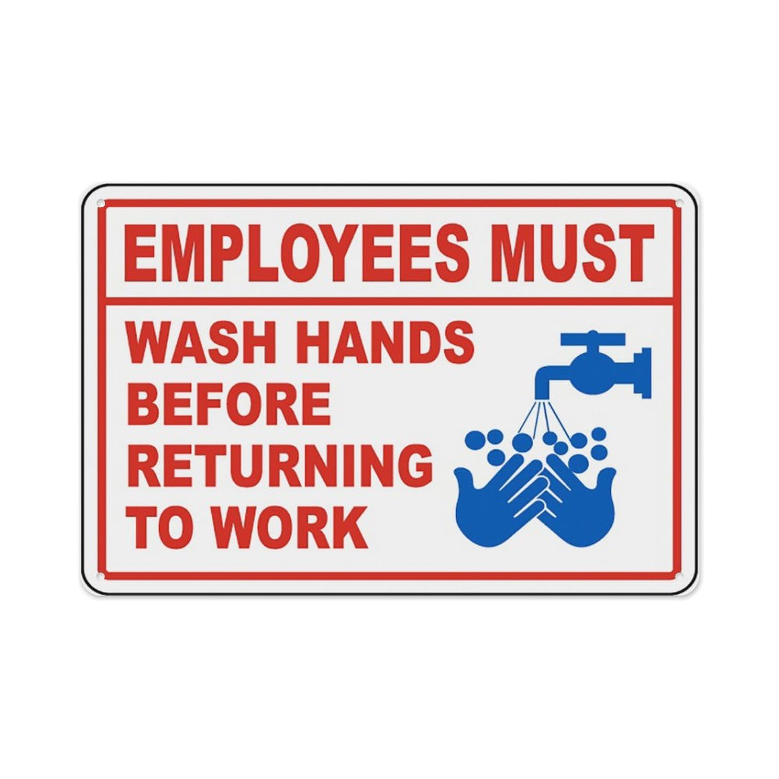 peiyeety Wash Hands Before Returning Sign Aluminum Tin Warning Signs For Home Outdoor Garden 12X16 Inches