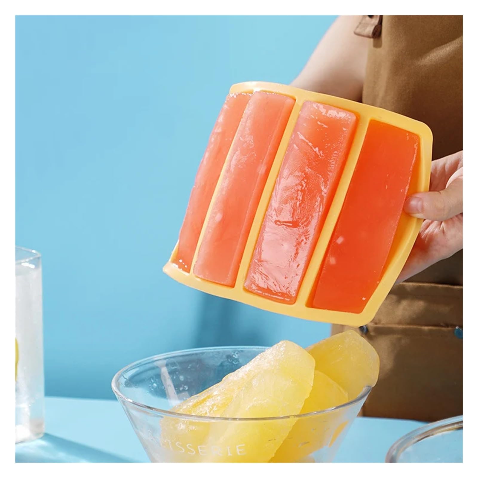 Stampo for vassoio di ghiaccio in silicone a 4 griglie grandi dimensioni con coperchio adatto for zuppa brodo, salsa, contenitore for alimenti, congelamento, facile da sformare(Black (with cover))