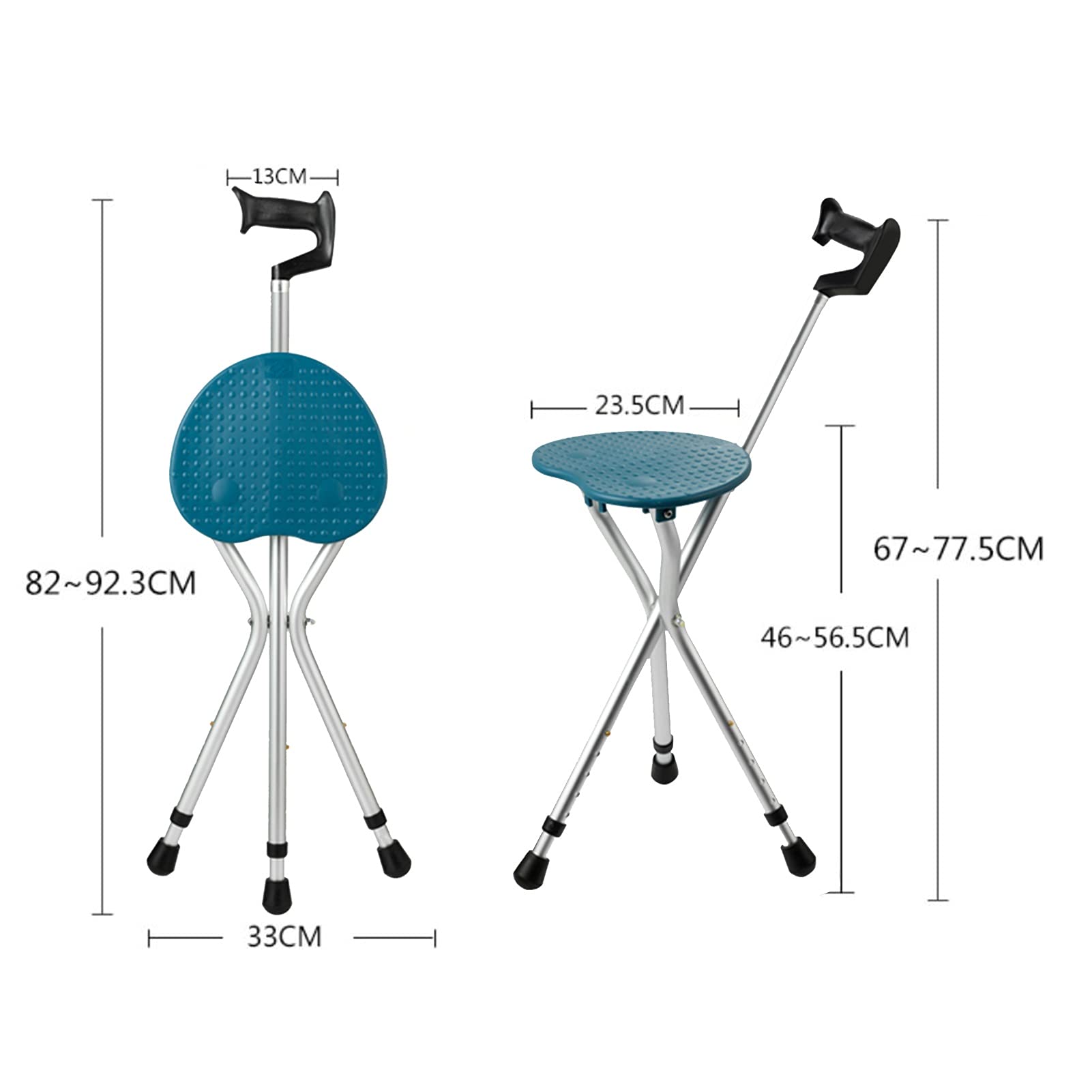 Silla para Caminar portátil para Hombres y Mujeres, Altura Ajustable Telescópico Caña de Caminar, Ligero Cómodo Paseo (Color : Brown)