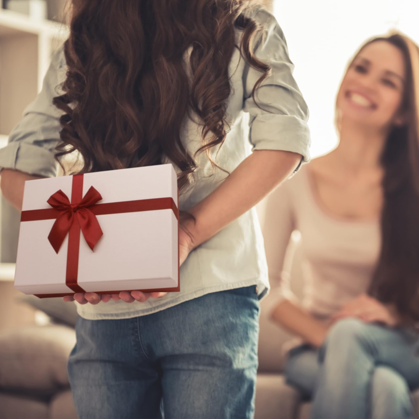 Coffret cadeau avec couvercles pour cadeaux, un ensemble de 5 boîtes pour cadeaux, coffrets cadeaux de luxe avec ruban pour toutes les occasions (rouge/blanc)