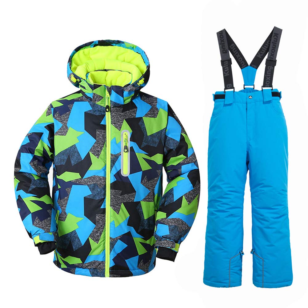 HOTIAN Boys 2 Piece Ski Jacket Snow Jacket Pants Suits Windproof Waterproof Winter Coats