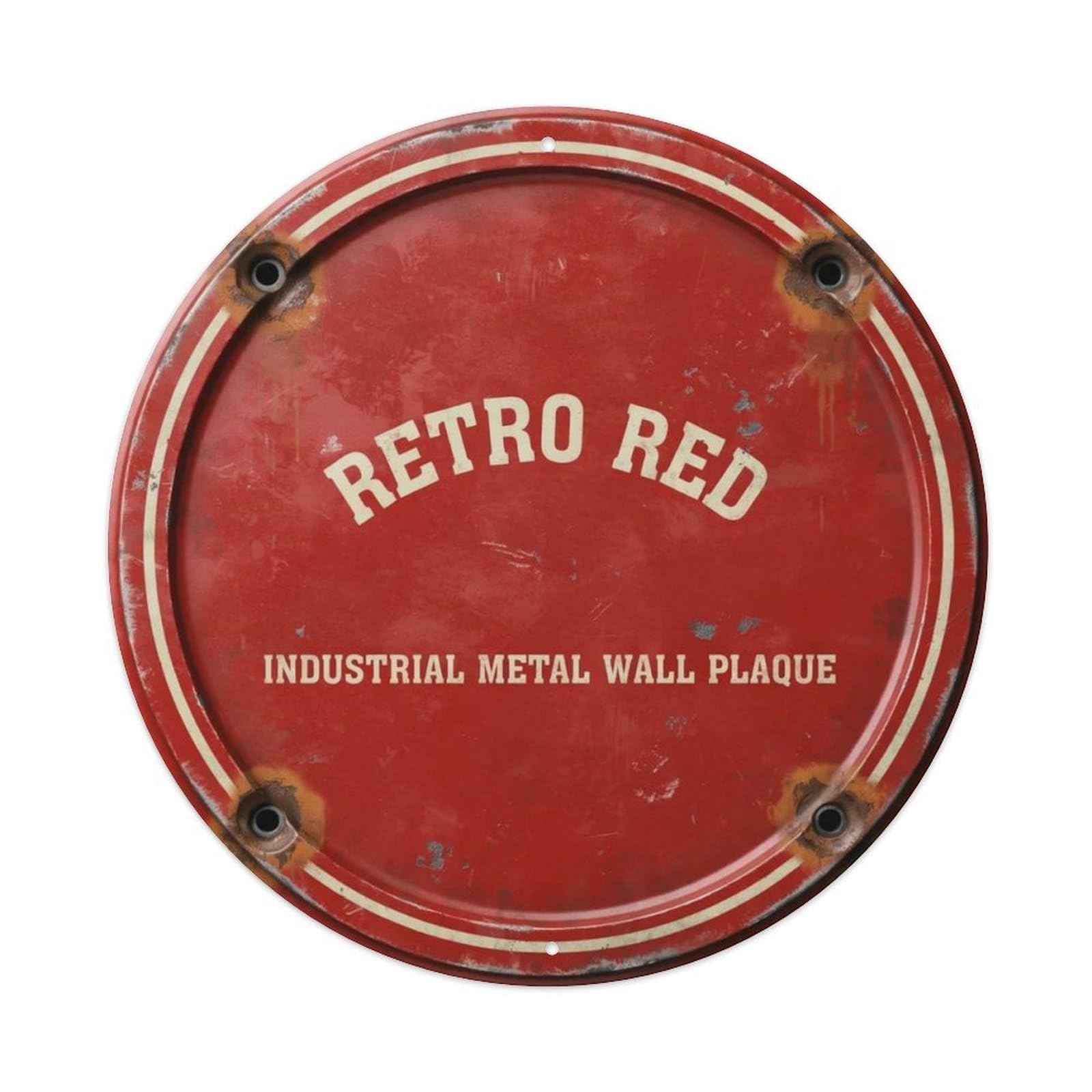 Retro Red Industrial Metal Wall Plaque Metal Tin Sign Plaque