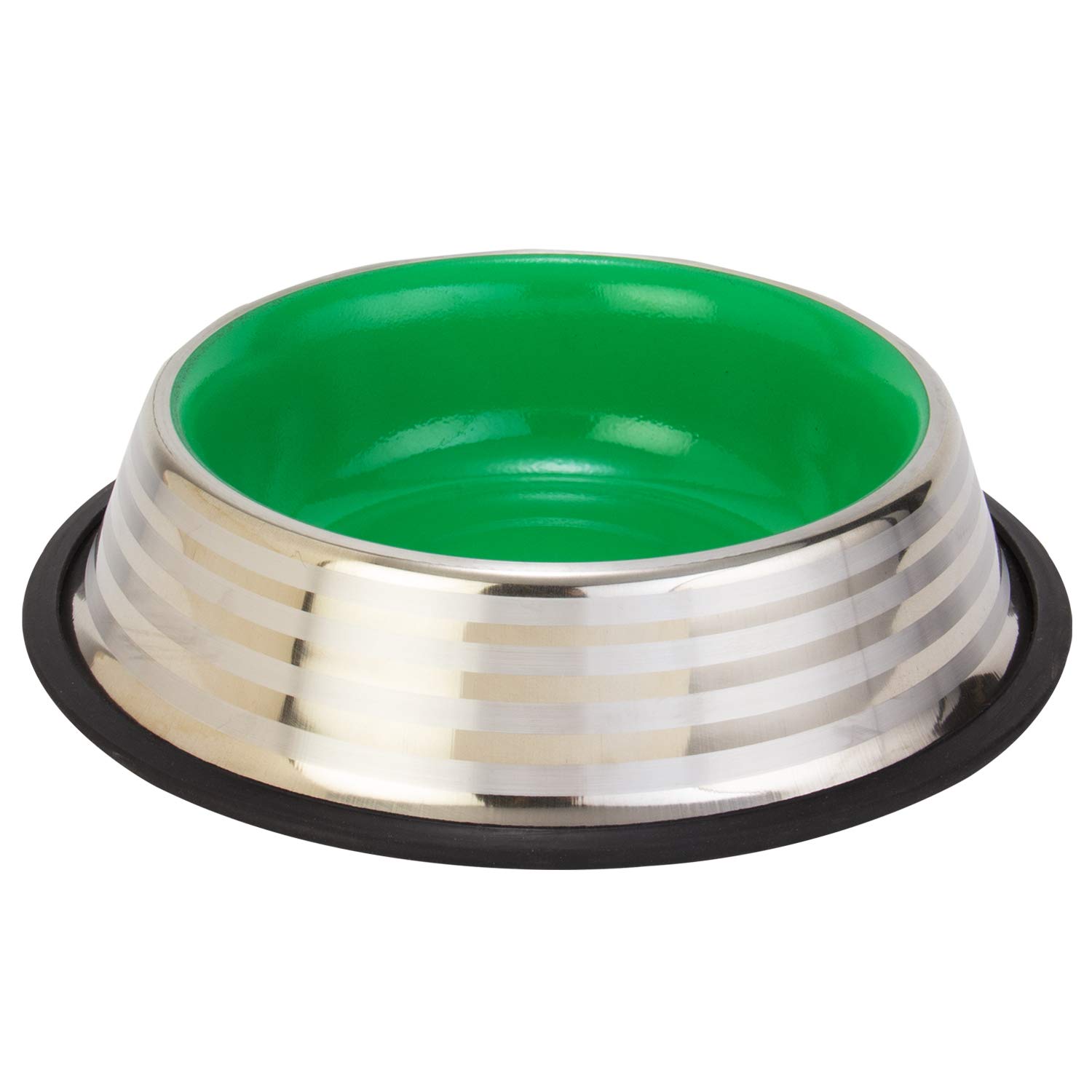 Choostix Dog and Cat Feeding Steel Bowl, Matte Finish Stripes, Pantone Green, Medium, 710 ml (B07N7V62VR) Amazon Price History, Amazon Price Tracker