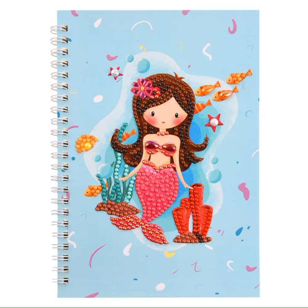 DIY Diamond Painting Notebook, 60-Page A5 Craft Journal with 5D Rhinestones for Kids Ages 5-12 & Adults, Creative Art Diary - Image 2
