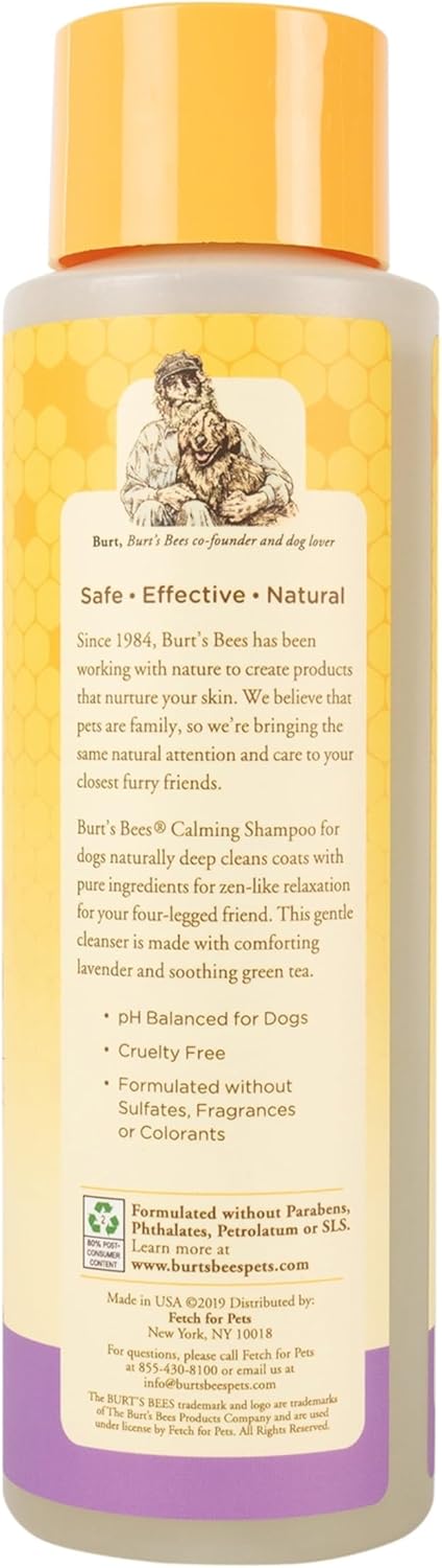 Burt's Bees for Pets Natural Calming Lavender Dog Shampoo with Green Tea, Anti-Itch and Allergy Relief, Includes Oatmeal for Soothing Comfort - Sulfate, Paraben Free, pH Balanced, 16 oz - Made in USA 3 61v+WvMsgZL. AC SL1500