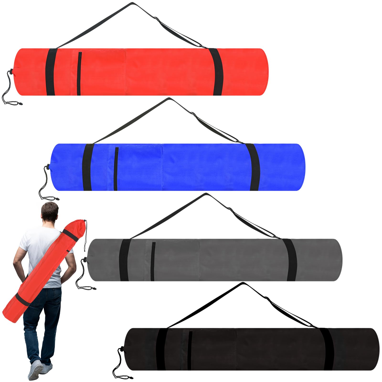 Huhumy 4 Pcs Extra Large Folding Camp Replacement Chair Bag 48 x 11 in Protective Carrying Tent Chair Bag with Adjustable Shoulder Strap Replacement