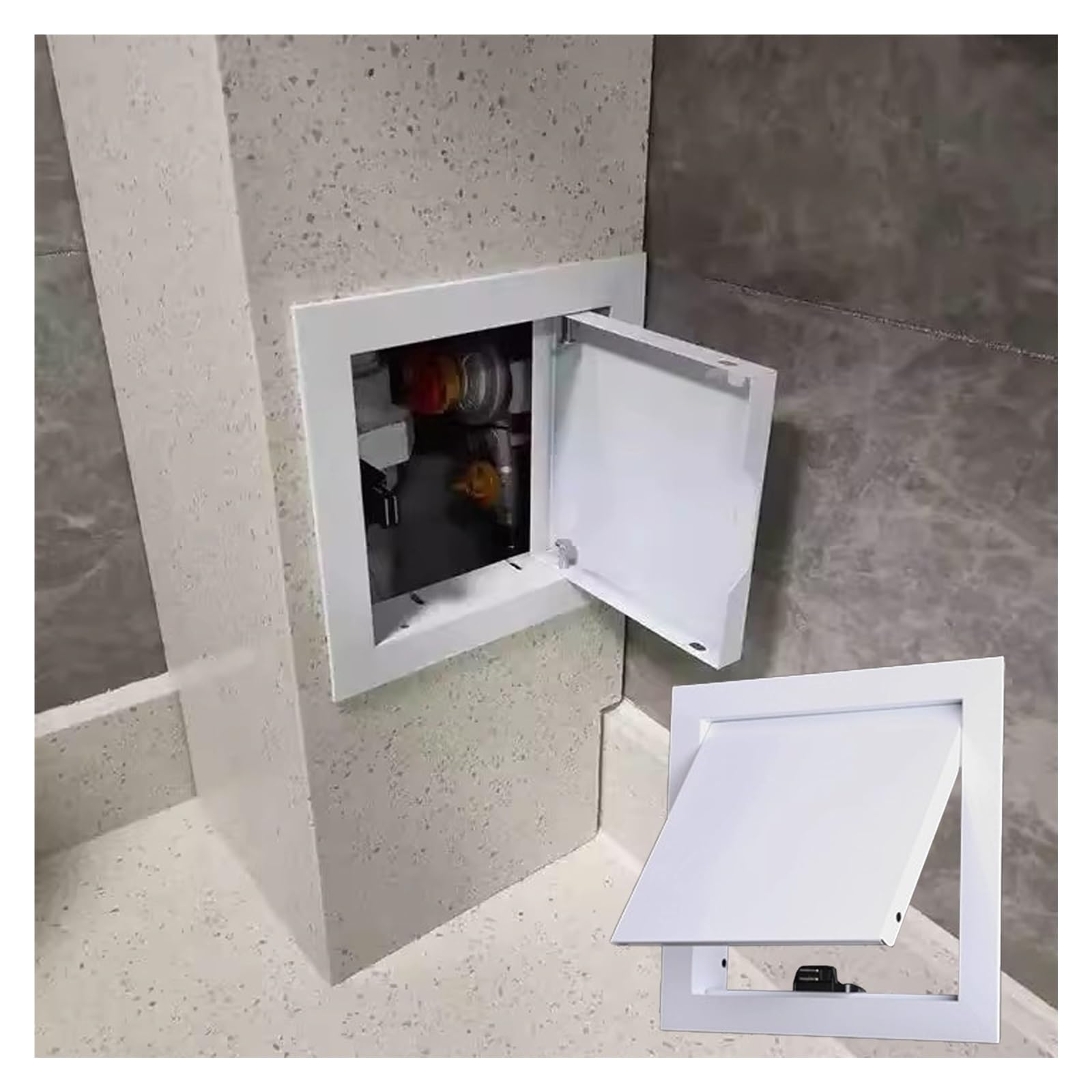 Trwały panel dostępu do sufitu z zamkiem magnetycznym - białe aluminiowe drzwiczki dostępowe 1szt(40x30cm)