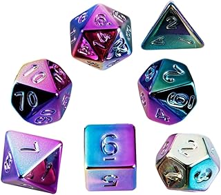 WHAMVOX 7 Pçs Inserção De Bolo Dados Brinquedos Dados Poliédricos Dados De Aprendizagem Jogos De Plástico Dados De Metal Dados Coloridos Dados De Entretenimento Dados Poliedros Dados