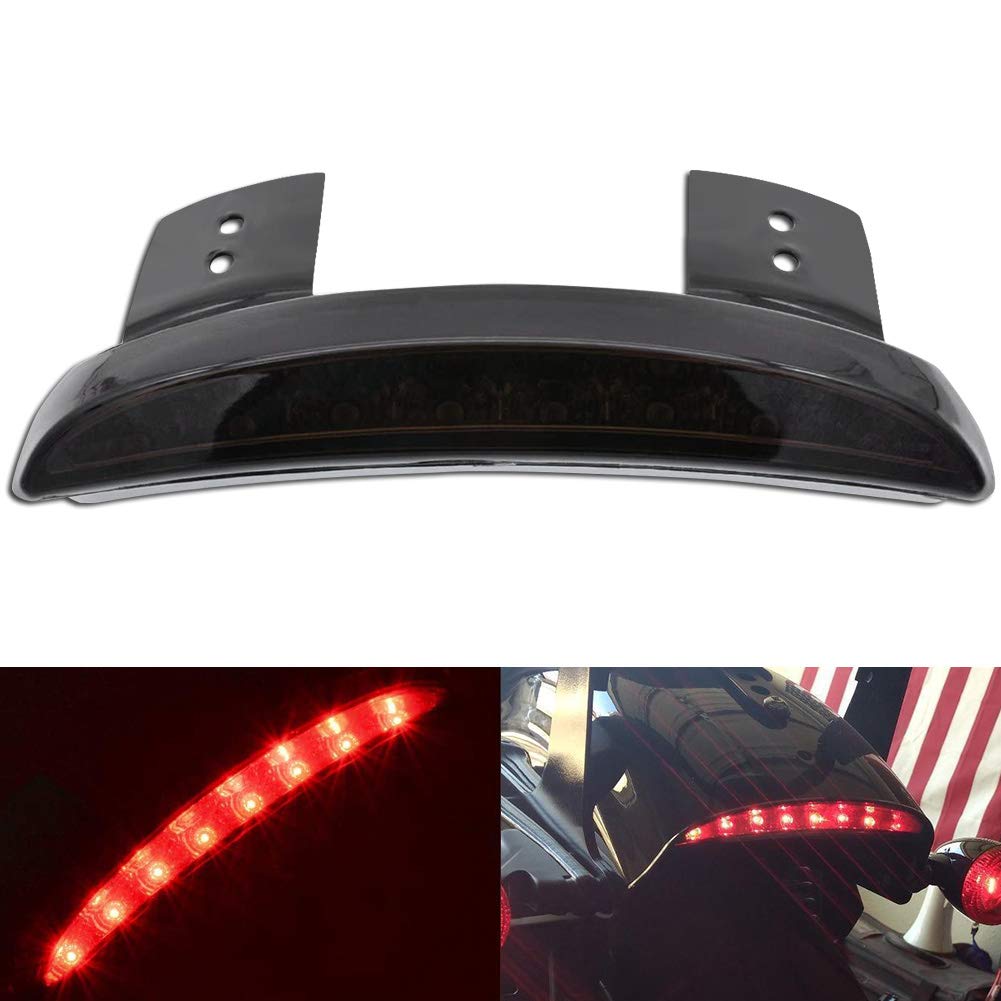 Światło hamowania motocykla, 1 szt., tylny błotnik, krawędź, czerwona LED, Harley Sportster XL 883N 1200N XL1200V XL1200X - przydymiona osłona