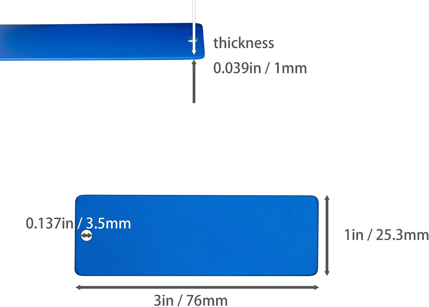 StayMax Anodized Aluminum Engraving Blanks 1x3 Inch 25 Pack (Blue)