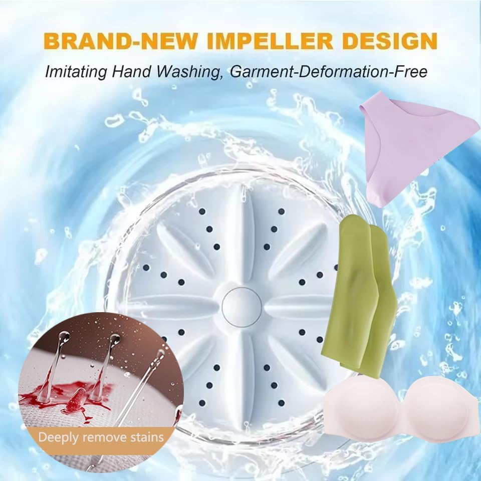 Miniatura 3 de Bloame Lavadora portátil, ropa interior inalámbrica, mini taza de lavandería inteligente, mini lavadora automática para sujetadores, calcetines,