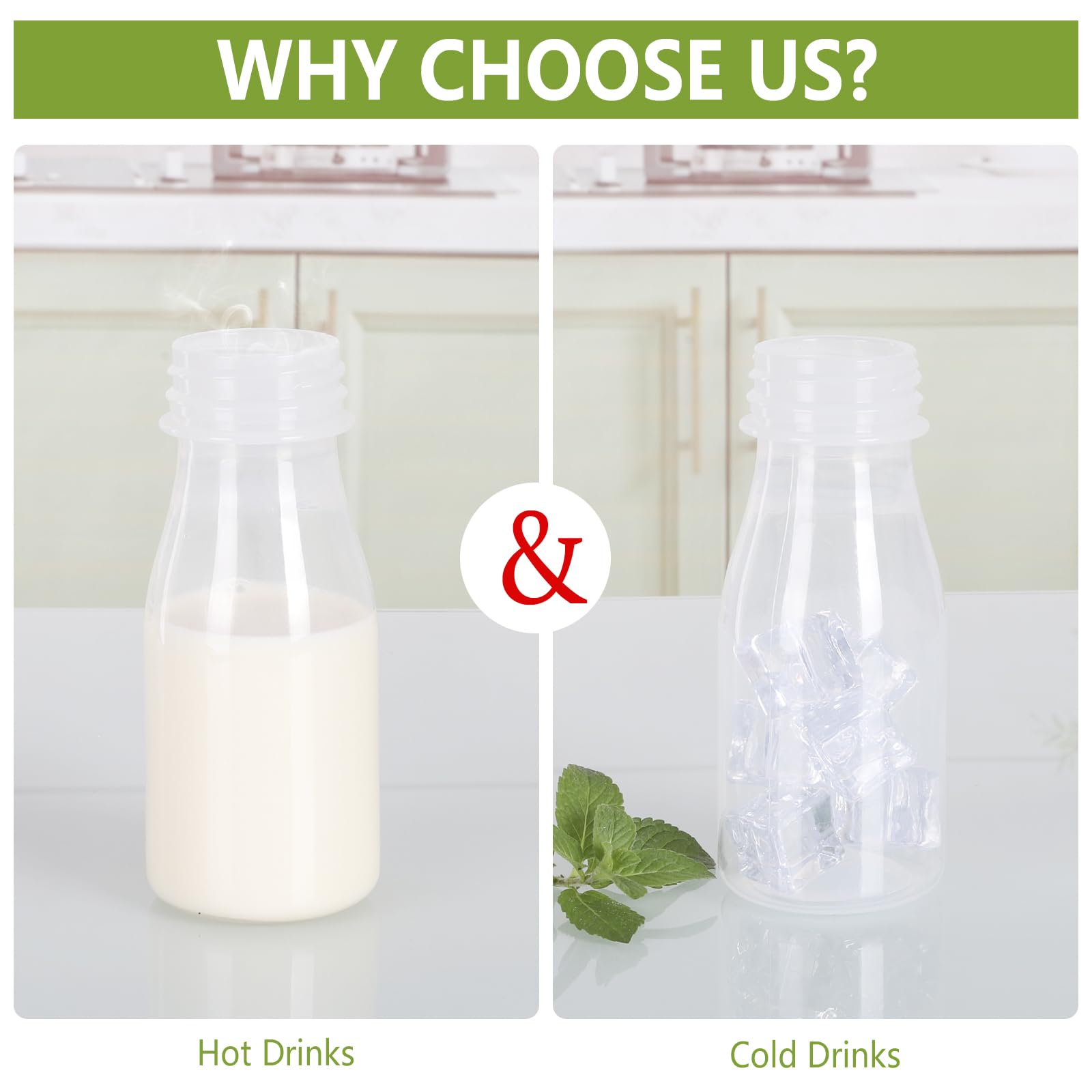 ZMCYN 24 Pack 150ML Plastic Milk Bottles with Lids (Dishwasher Safe), PP Heat Resistant Mini Juice Bottles - Image 3