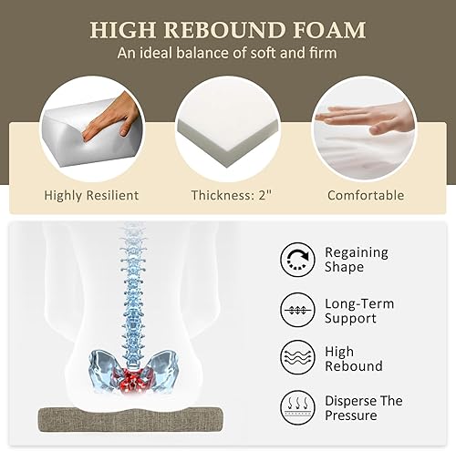 Miniatura 58 de Wellsin Chair Cushions for Dining Chairs 4 Pack - Kitchen Chair Cushions with Ties and Non-Slip Backing - Dining Chair Pads 16"X16"X2", Beige