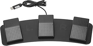 Sxhlseller USB Triple Foot Switch Pedal, Multifunctional Mechanical Switch Foot Switch Pedal,Ergonomic Design High Sensitive Pedal for Playing Game Factory Testing