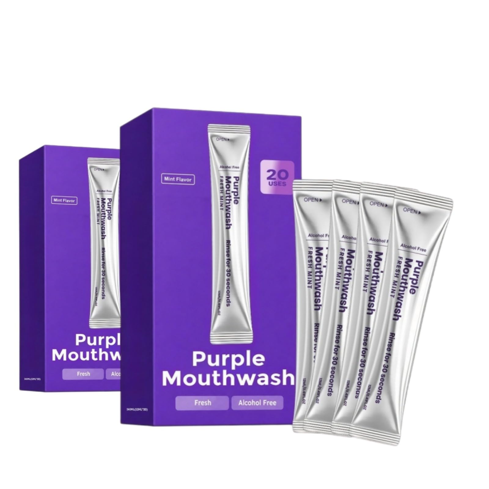 Mundwasser, violett, schmutzabweisend, weißes Mundwasser, Purple Stain Mouthwash