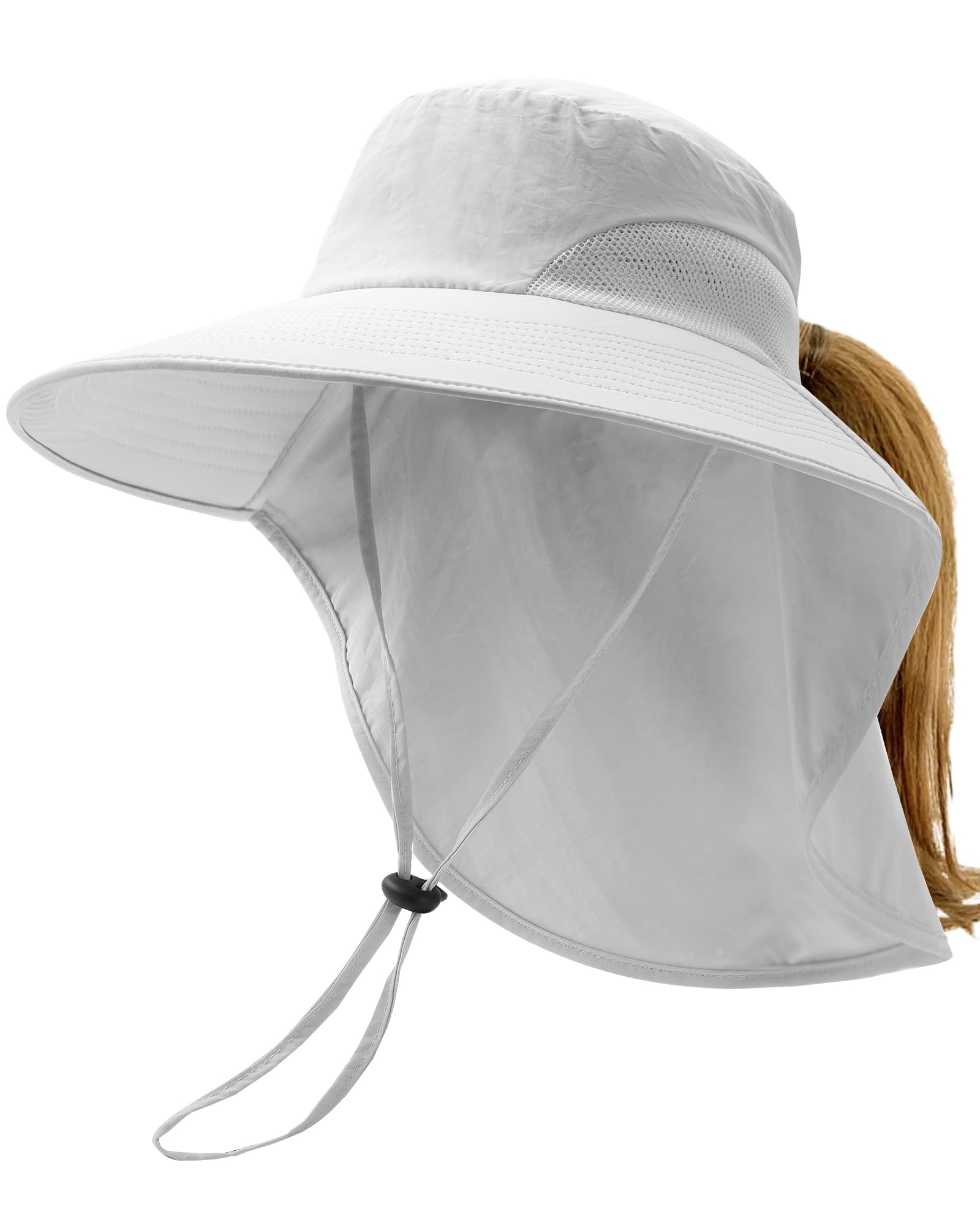 Camptrace Sun Hats for Women UPF 50+ UV Protection Wide Brim Hiking Fishing Hat with Neck Flap