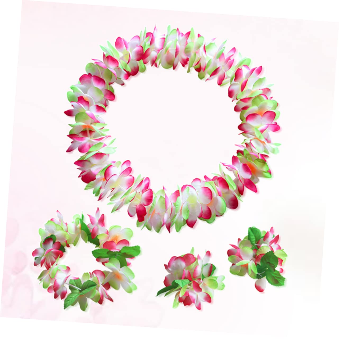 TOYANDONA 12 Pulseras De Flores Tropicales Pulseras De Flores Hawaianas Diadema De Flores Collar De Fiesta Hawaiano Collar Floral Hula Suministros De Decoración para Fiesta Luau