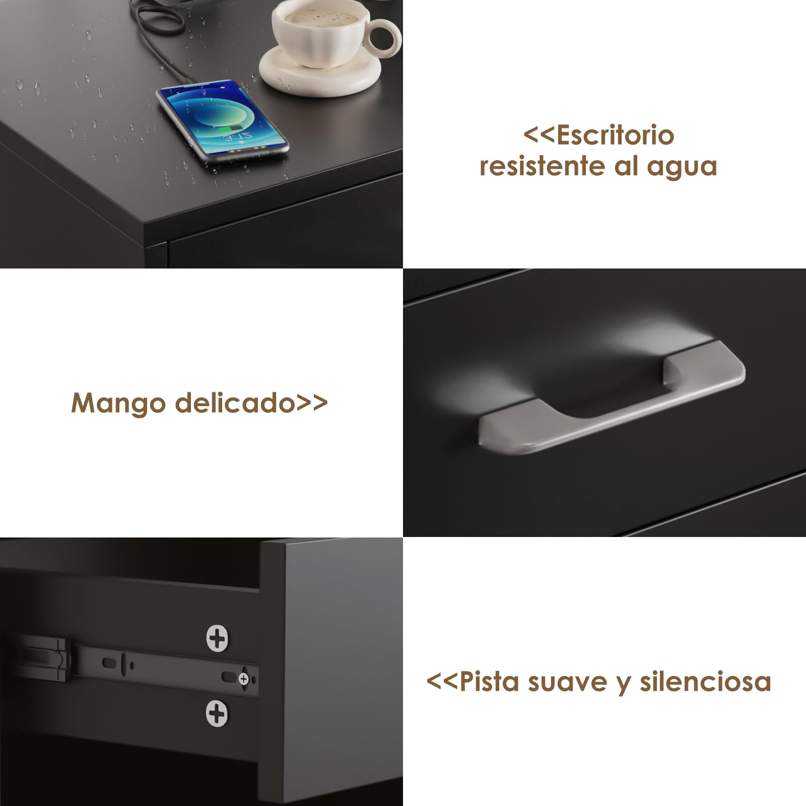 HOMCOM Comodino moderno con 2 Prese e porte USB e Cassetto in truciolato, 40x40x60cm, Color Legno|Aosom