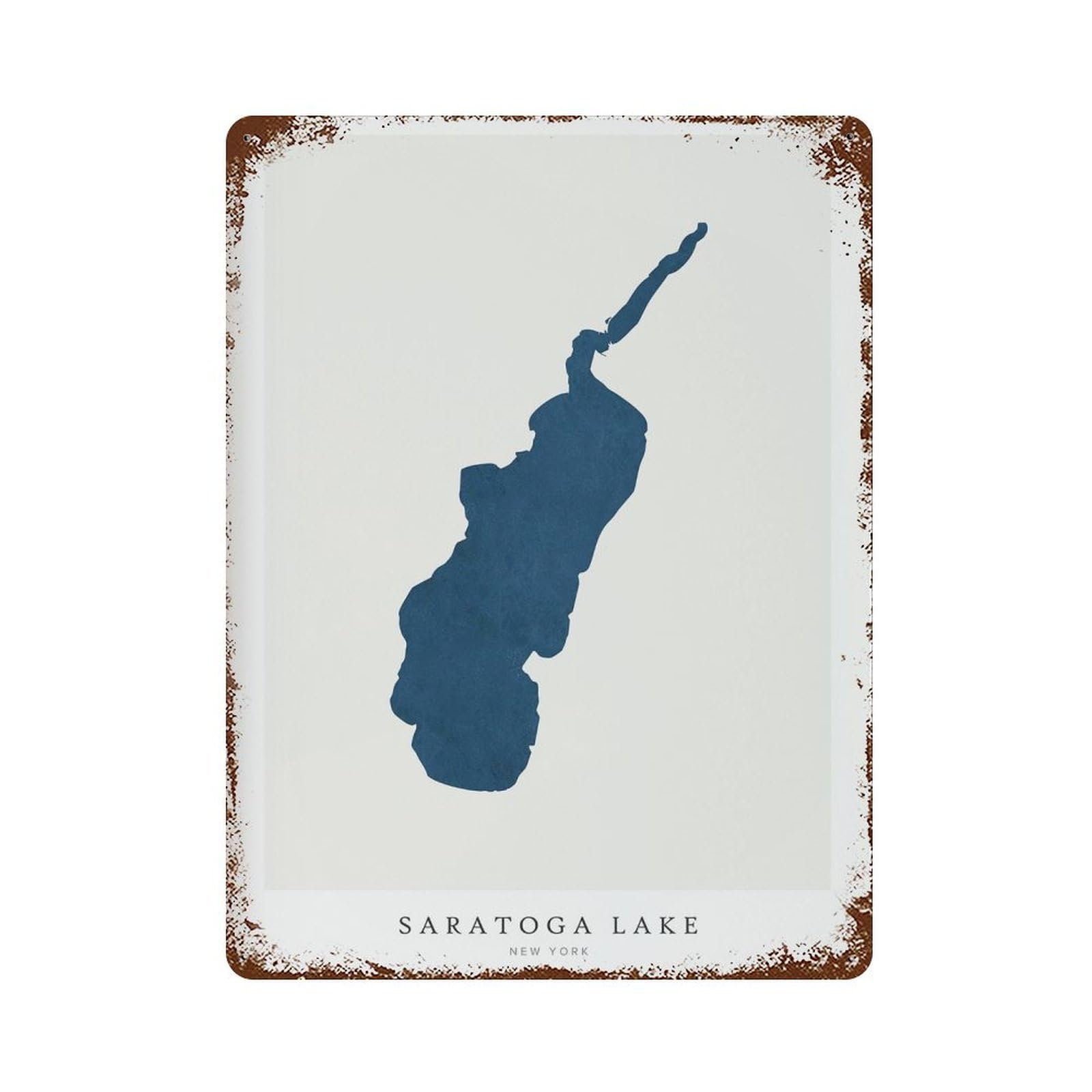 xiaoxiaoshen Saratoga Lake Map House New York Wall Decor Art Metal Tin Poster Modern Home Decor Art Home Bar Shop Decorations Vintage Sign 40x30cm