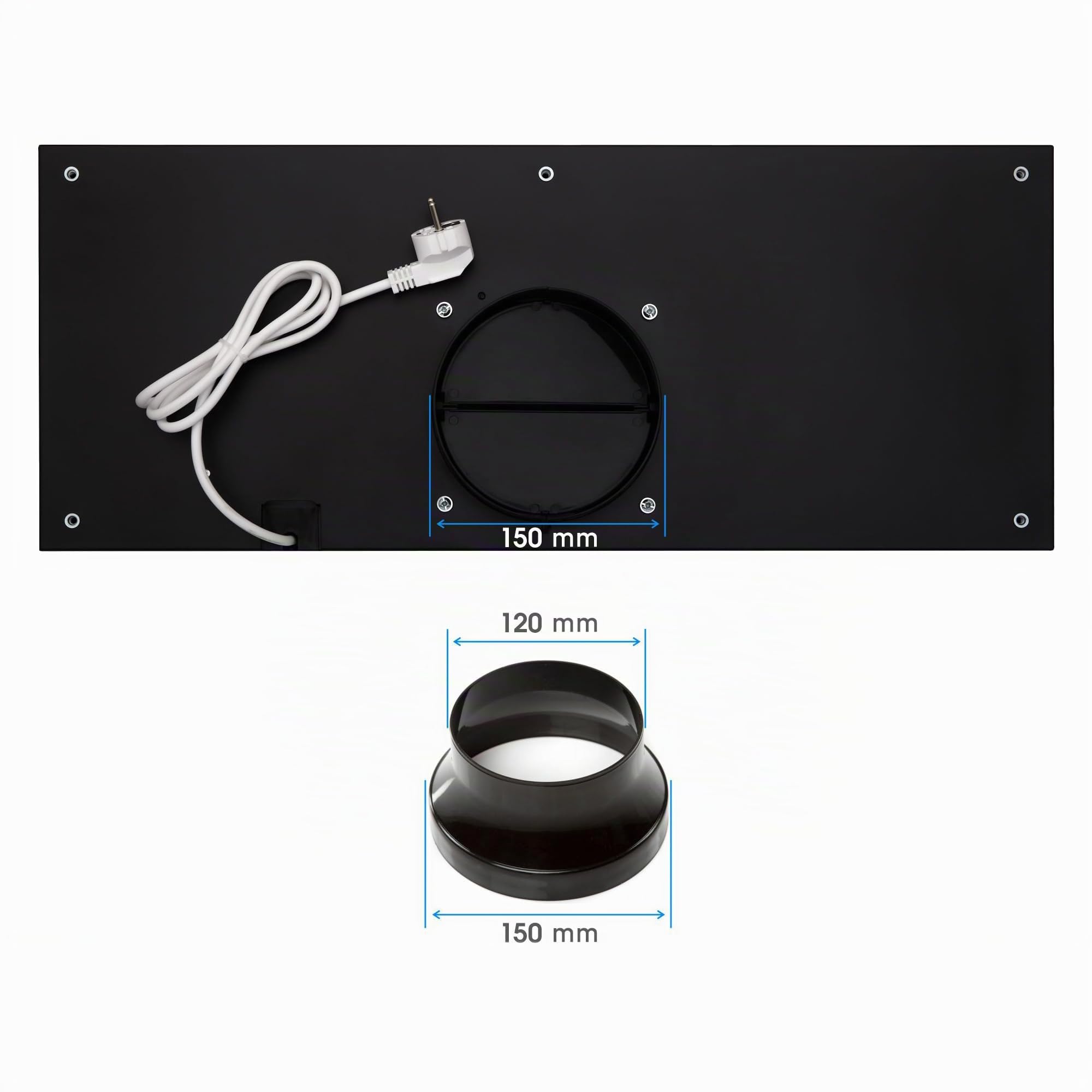 Gurari GCH 217 - Campana integrada 1000 m3/h, 70 cm, extracción, 3 velocidades, iluminación LED, mando a distancia, TouchControl, campana de techo