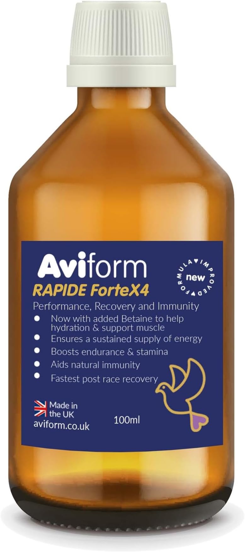 RAPIDE ForteX4 - Supplement for Racing Pigeons - Improve Stamina, Endurance, Recovery and Immunity (100ml)