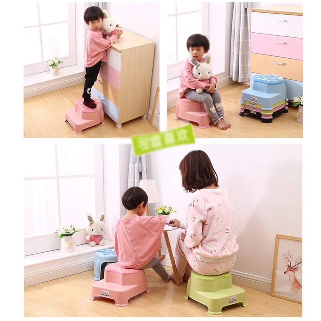 Polsterhocker, Dauerhaft Schuhbank wechseln Sofa Schritt Fußbank Anti-Rutsch Hockender Toilettenhocker zum Bad Wohnzimmer (Farbe : Rosa, Größe : 2 Pieces)