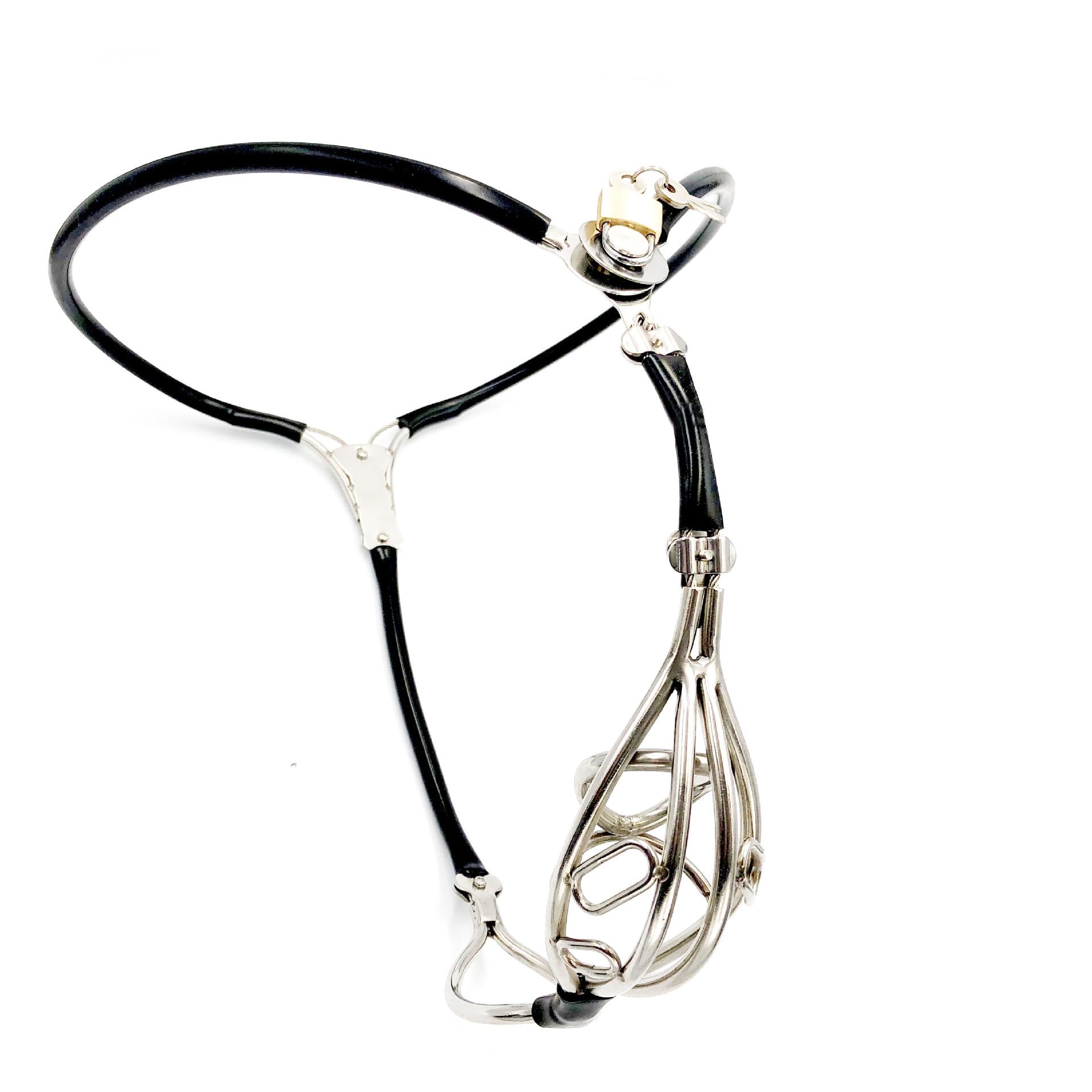 YILUQIFLY Ceinture de chasteté invisible pour homme Cage en acier inoxydable noir 90-110cm BDSM réglable