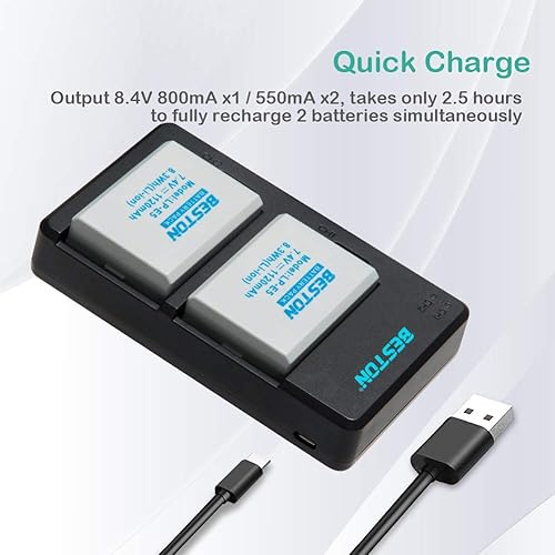 Miniatura 5 de BESTON Juego de batería y cargador LP-E5 para Canon EOS Rebel XS XSi T1i, 1000D, 500D, 450D, Kiss F, Kiss X2, Kiss X3